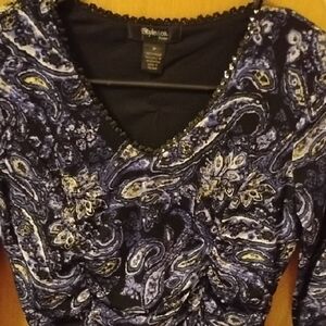 Style & Co. V-Neck Paisley Blouse